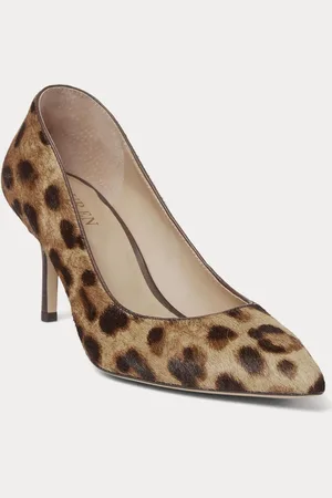 Ralph Lauren Leopard Print Lanette Textured Leather Heel Court ShoesEU 36.5 (UK 4)