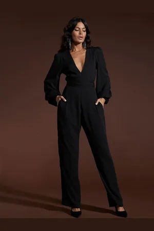 Dancing Leopard Holly Tie Waist Black Jumpsuit40