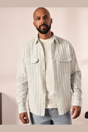 Next Long Sleeve Seersucker Stripe ShirtL