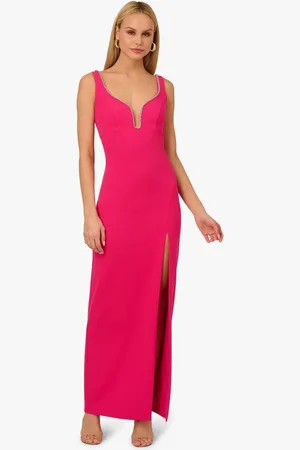 Adrianna Papell Adrianna by Pink Knit Crepe Long Dress42