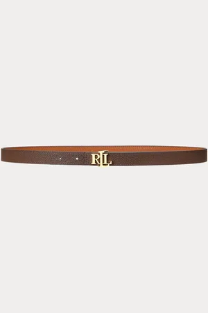 Ralph Lauren Logo Reversible Leather Skinny Brown BeltM