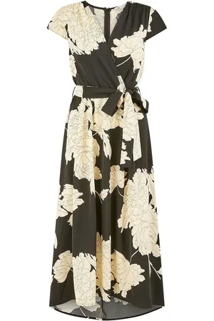 Yumi Blossom Print Wrap Midi Dress With Dipped Hem54