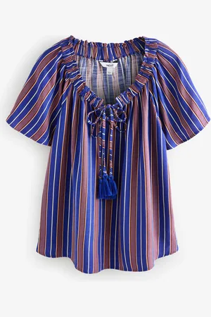 Next Short Sleeve Tie Neck Bardot TopEU 40 (UK 12)