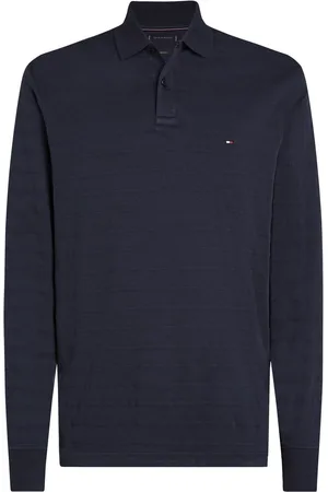 Tommy Hilfiger Regular Fit Jacquard Stripe Long Sleeve 100% Cotton Polo ShirtXL