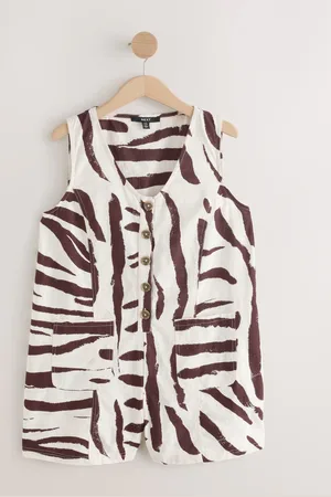 Next 100% Cotton V-Neck Button Down PlaysuitEU 46 (UK 18)
