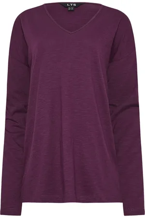 Long Tall Sally Long Sleeve V-Neck 100% Cotton T-Shirt44 Wysoki