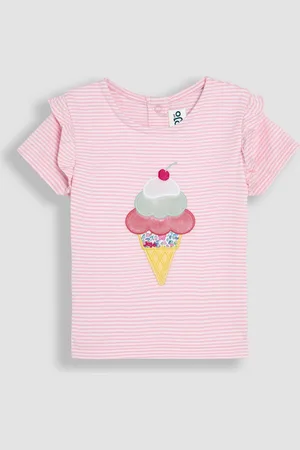 JoJo Maman Bébé Appliqué Frill Shoulder T-Shirt110116 cm