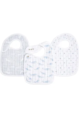Aden + Anais Organic Cotton Muslin Oceanic Snap Bibs 3 PackJeden