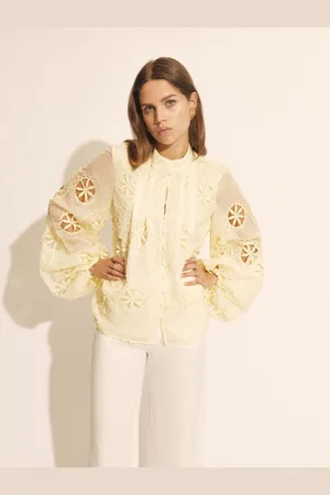 Bardot Libbie Lace Long Sleeve 100% Cotton Blouse34