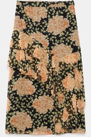 mint&berry Floral Print Midi Skirt38
