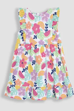 JoJo Maman Bébé Floral Frill Shoulder Summer Dress8692 cm