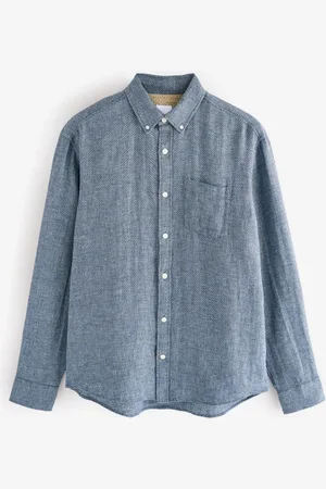 Next Cotton Linen Blend Long Sleeve ShirtXS