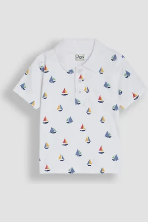 JoJo Maman Bébé Printed 100% Cotton Polo Shirt8692 cm