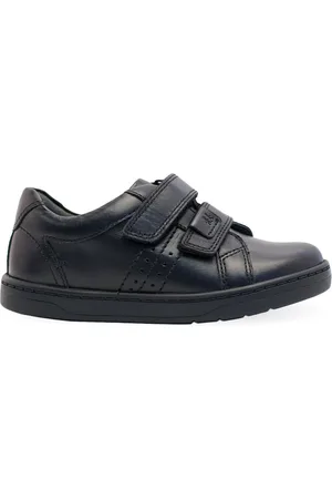 Start Rite Czarne skórzane buty szkolne Star-Rite Explore z zapięciem na rzep, krój FEU 28 F (UK 10)