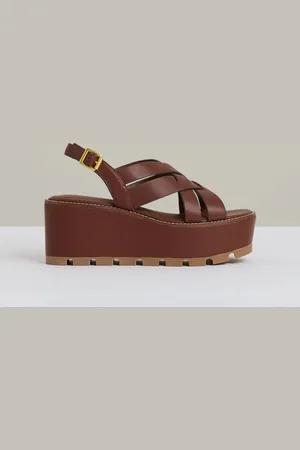 Reiss Naomi Leather Wedge Platform Sandalseu42