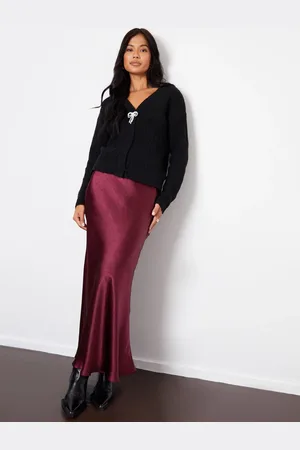 Threadbare Maxi Satin Slip Skirt40