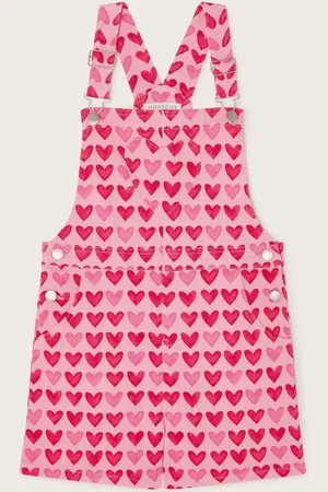Monsoon Heart Print Short Dungarees12 lat (152 cm)