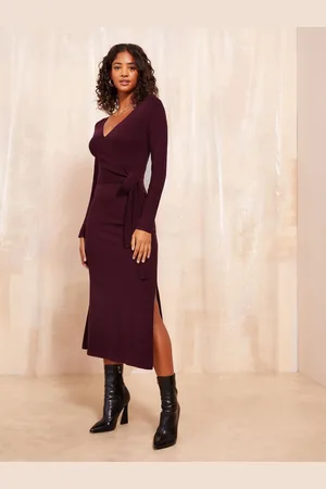 Friends Like These Knitted Wrap Midi Dress38