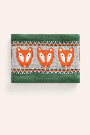 Boden Fox Fair Isle Pattern Knitted Snood Scarf9