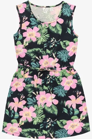 Roxy Tropical Print Surfs Up Sleeveless 100% Cotton Dress152158 cm