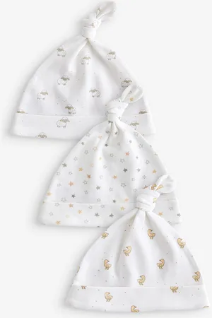 Next Baby Tie Top 100% Cotton Hats 3 Pack (0-12mths)Do 3 miesięcy (50