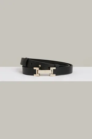 Reiss Hayley Leather Square Hinge BeltL