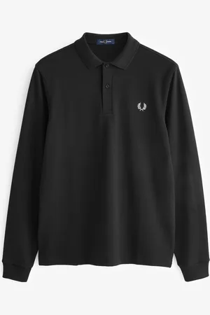 Fred Perry Plain Long Sleeve 100% Cotton Polo ShirtXXL