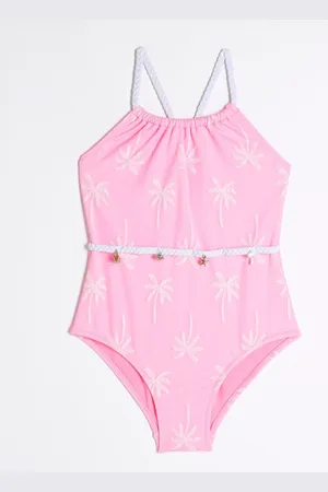 River Island Girls Palm Textured Swimsuit134140 cm