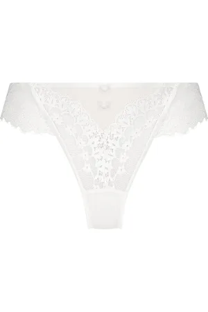 Hunkemöller Hunkemöller 100% Cotton Daisy White ThongL