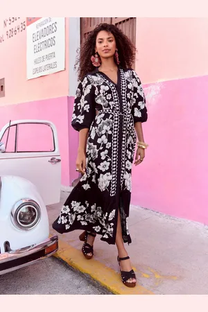 Love & Roses V-Neck Short Sleeve Midaxi Shirt Dress44