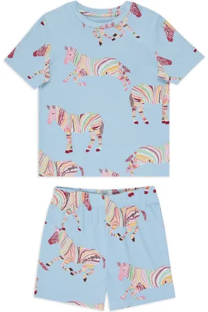 Chelsea Peers Kids Boho Stripe Zebra Print Short Pyjamas Set122128 cm