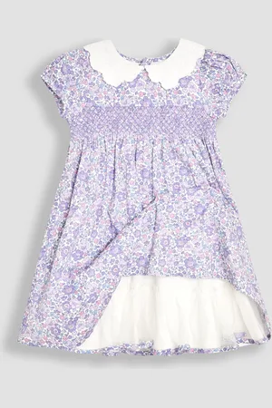 JoJo Maman Bébé Floral Print Broderie Collar Party Dress8086 cm