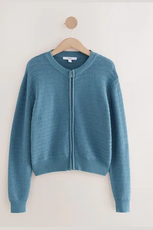 Next Knitted Zip-Up Bomber Jacket with CottonL, regularny krój