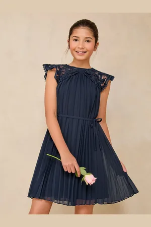 Lipsy London Lace Bow Yolk Pleated Occasion Dress (5-16yrs)8 lat (128 cm)
