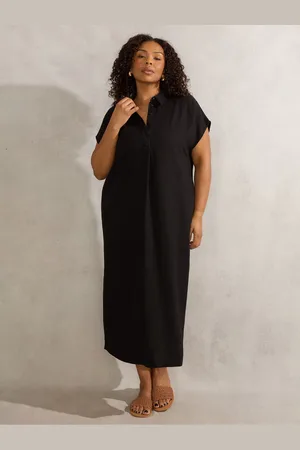 Live Unlimited London Linen Blend Chuck On Shirt DressEU 44 (UK 16)
