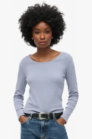 Superdry Fine Rib Scoop Neck Long Sleeves 100% Cotton Top44