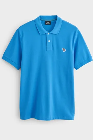 Paul Smith Regular-Fit Blue 100% Organic Cotton Polo ShirtL