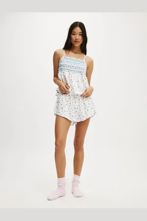 Cotton On Shirred Woven 100% Cotton Sleep SetXS