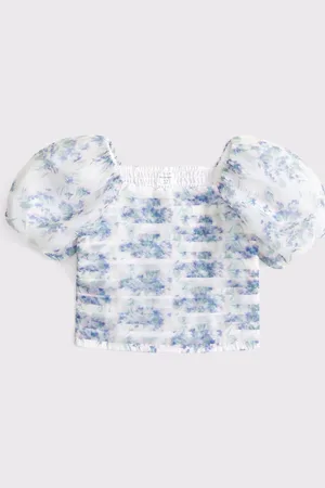 Abercrombie & Fitch Floral Puff Sleeve Crop Top166168 cm