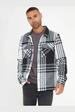 Threadbare Kurtka koszulowa z czesanego materiału ze wzorem w kratkęXL