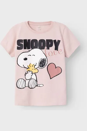 NAME IT Girls 100% Cotton Boxy Snoopy T-Shirt2