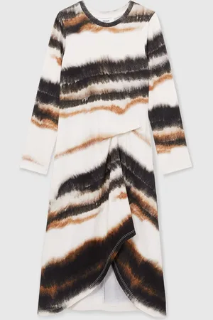 Reiss Georgia Printed Jersey Ruched Midi Dress13