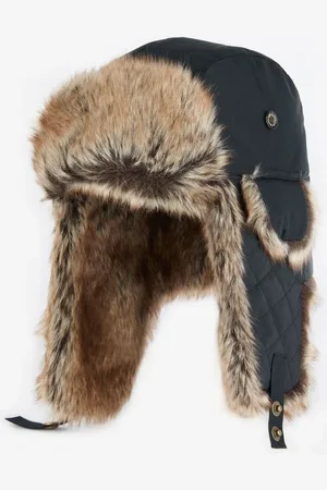 Barbour Czapka trapper Cleadon z wykończeniem ze sztucznego futraS