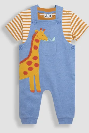 JoJo Maman Bébé 2-Piece Appliqué Dungarees & T-Shirt Set5662 cm