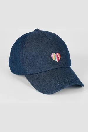 Paul Smith Blue Heart Swirl Embroidered Denim CapJeden