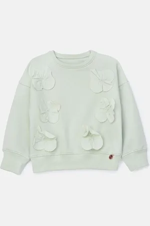 Angel & Rocket Bloom Mint Cotton Flower Print Applique Jumper134140 cm