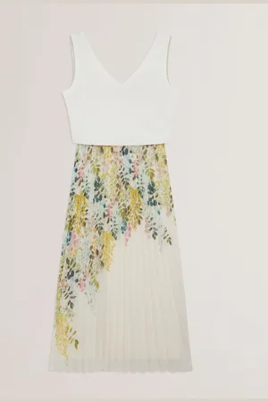 Ted Baker Daniiaa-Pleated Skirt With Knit V-Neck Tank Top42