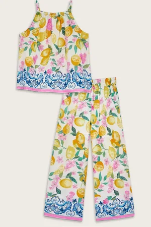 Monsoon Lemon Print Cami 100% Cotton Top and Trousers Set110116 cm