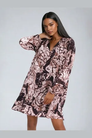Religion Mystic Tunic Dress With Frill Hem In Animal Print34