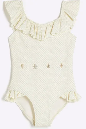 River Island Girls Frilled Charm Belt Swimsuit122128 cm